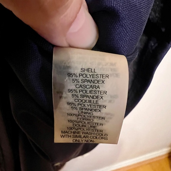 Vince Camuto Blue and White Sleeveless Halter Sheath Cocktail Dress. Size 4 - Picture 5 of 7